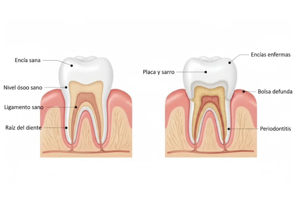 periodontitis: encías inflamadas y tratamiento periodontal